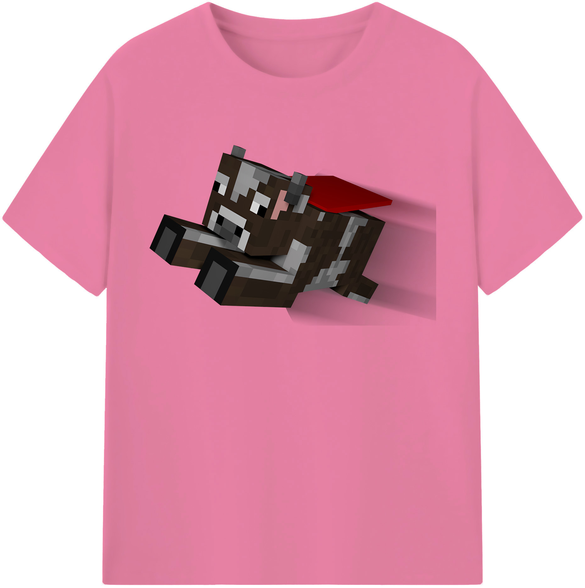 （画像用） マインクラフト ブロックの世界 Minecraft MC Block world 綿100％半袖Tシャツ（フロントプリント）